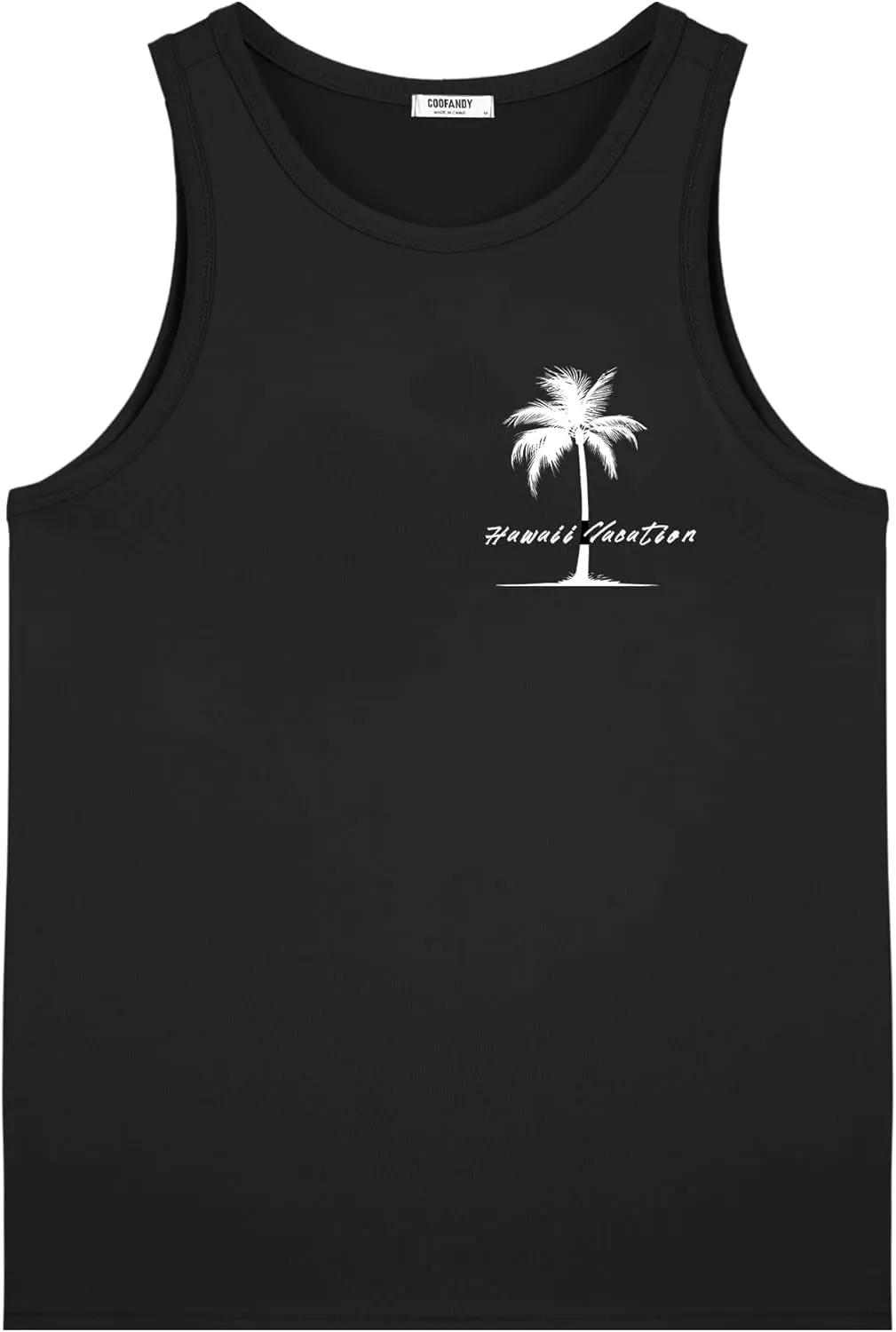 COOFANDY Mens Tank Tops Beach Summer Sleeveless Graphic T Shirts Palm Tree Vacation Quick Dry Muscle Tank