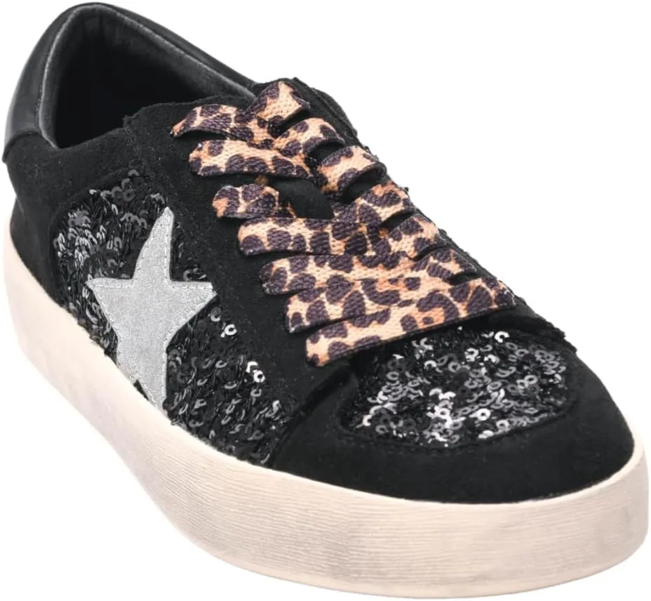 Corkys Footwear Hey Girl Womens Another Round Fashion Sneakers - Featuring a Star Patch and Studs On The Side, Lace-up Detail, and A Cushioned Footbed for All-Day Wear