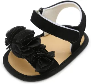 COSANKIM Infant Baby Girls Summer Sandals with Flower Soft Sole Newborn Toddler First Walker Crib Dress Shoes
