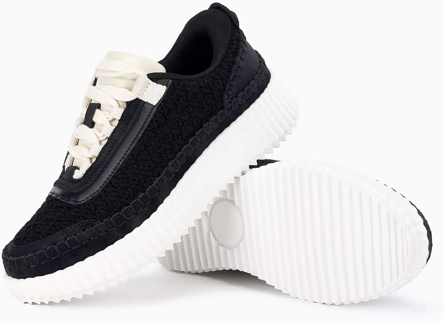 Coutgo Womens Platform Sneakers Lace Up Comfortable Casual Fashion Sneaker Walking Shoes