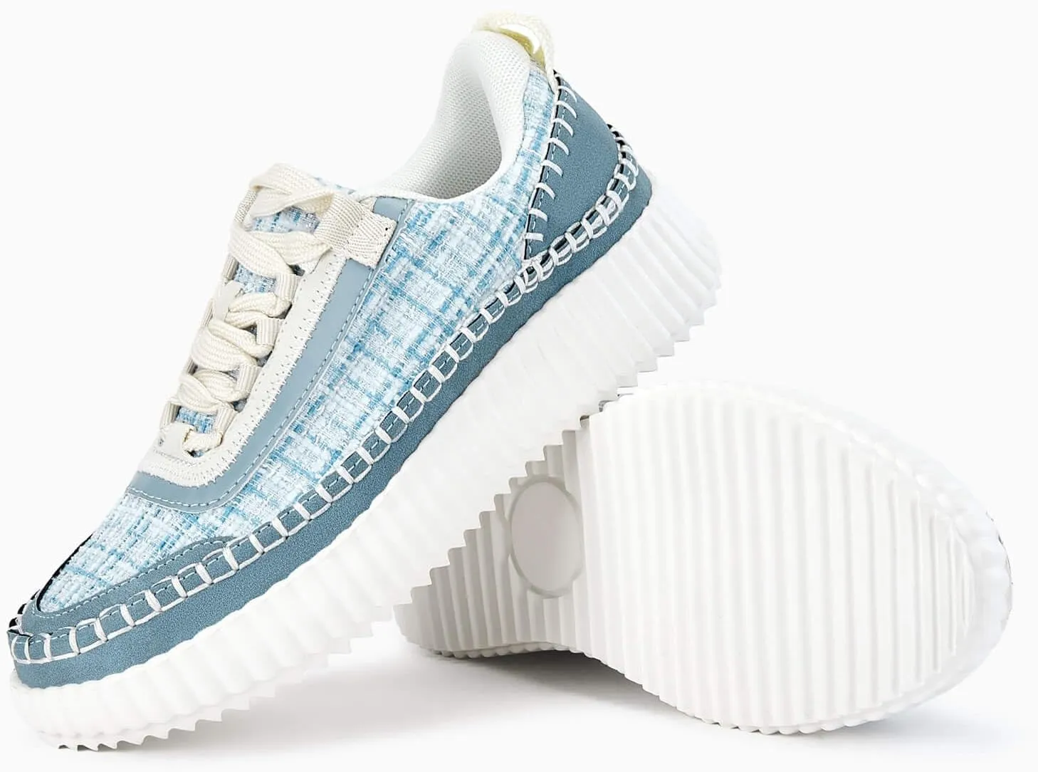 Coutgo Womens Platform Sneakers Lace Up Comfortable Casual Fashion Sneaker Walking Shoes