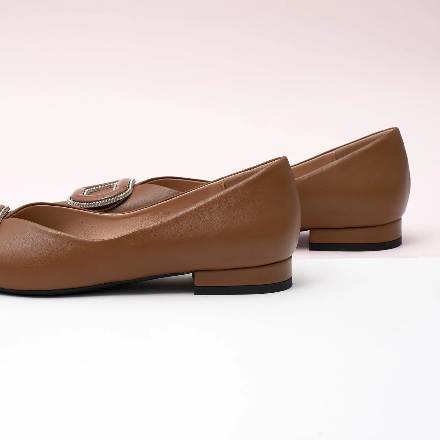 C.Paravano Women's Flats Pointed Toe Flats for Women Designer Ballet Flats Leather Flats Shoes for Women Dressy Casual Work Office Party Shoes