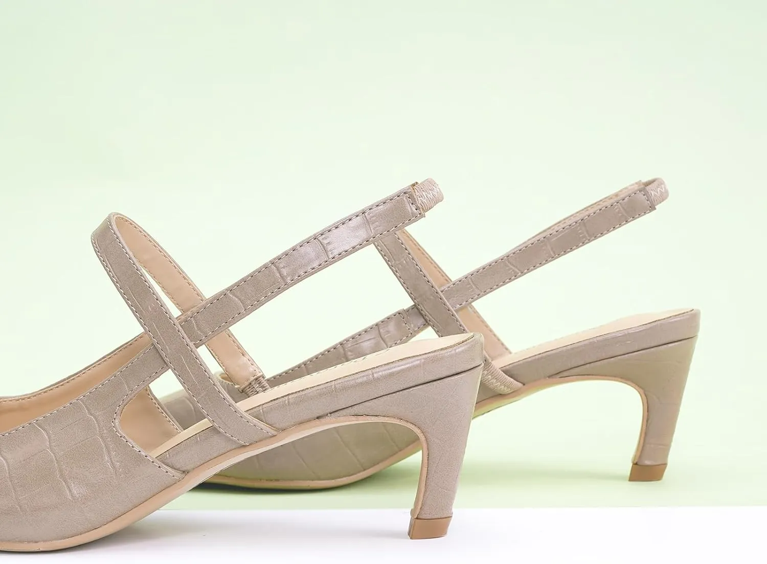 C.Paravano Women's Slingback Flats & Heels - Pointed Toe, Ankle Strap, Comfortable Leather Dress Shoes
