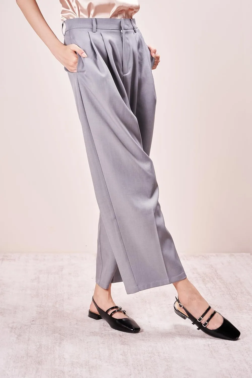 C.Paravano Women's Slingback Flats | Sandals Square Toe Dress Shoes | Flat Heel Double Strap Shoes for Business, Wedding, Cocktail Party