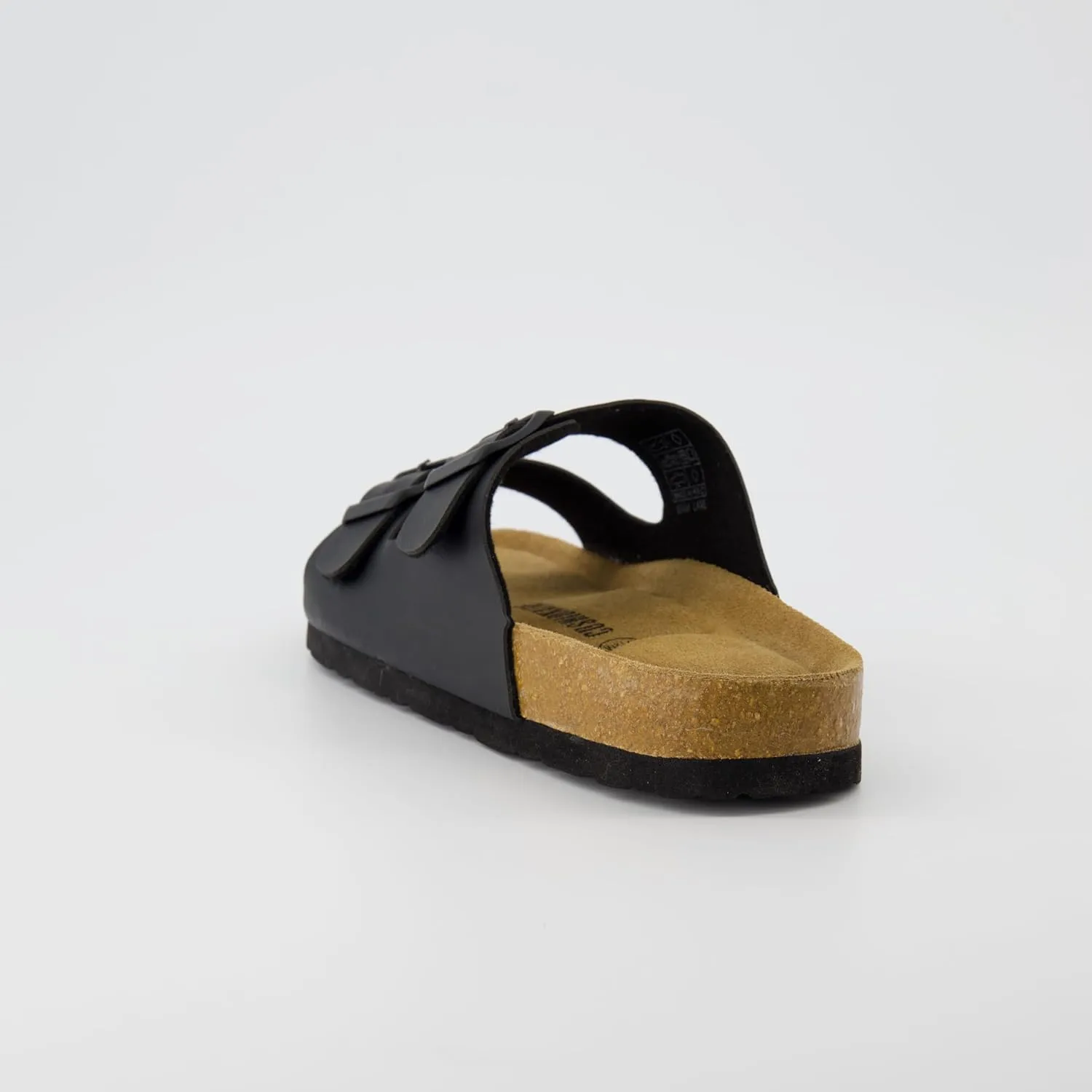 CUSHIONAIRE Lane Cork Footbed Sandals for Women – Comfortable Double Buckle Slip-On with Genuine Suede Footbed & Arch Support Slides for Women Footwear
