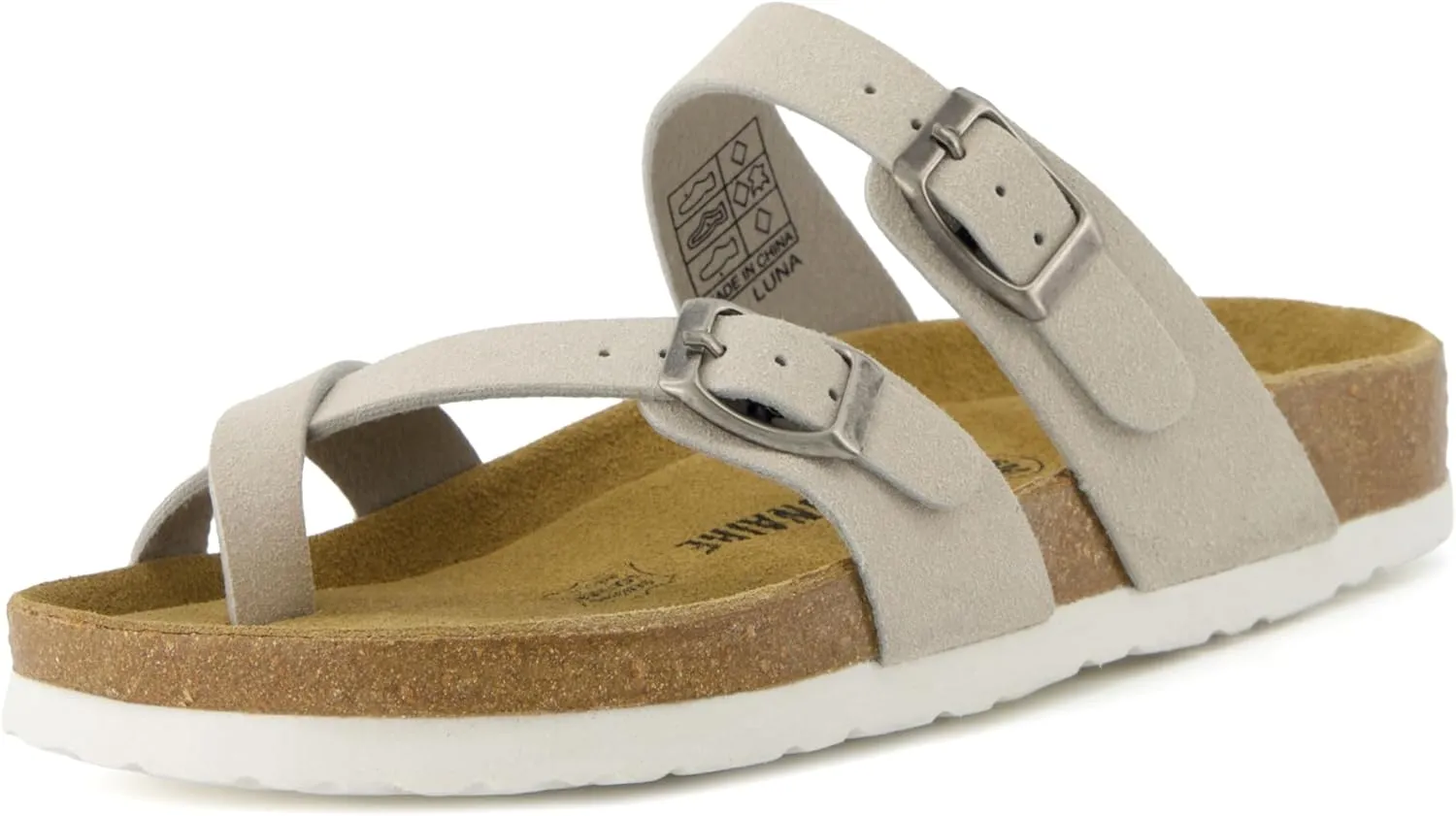CUSHIONAIRE Women's Luna Cork Footbed Sandal With  Comfort