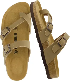 CUSHIONAIRE Women's Luna Cork Footbed Sandal With  Comfort