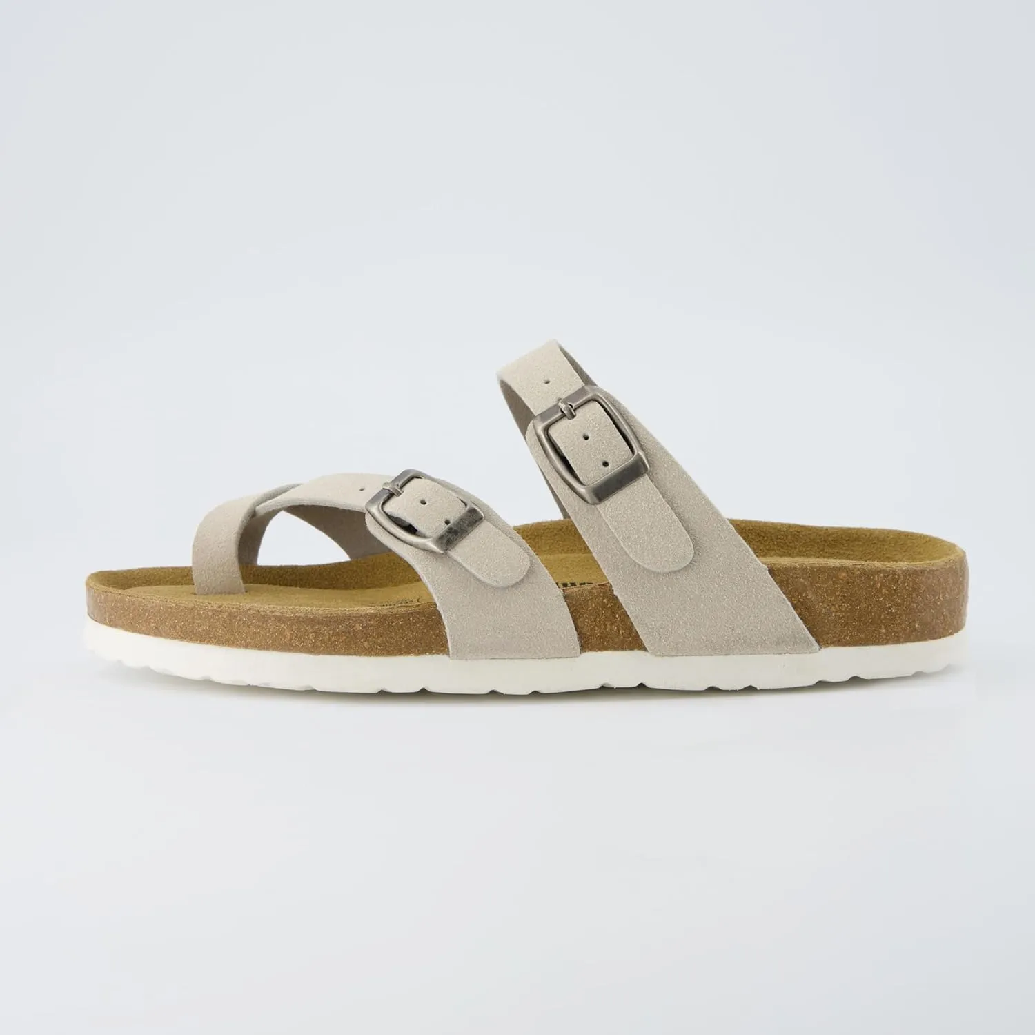 CUSHIONAIRE Women's Luna Cork Footbed Sandal With  Comfort