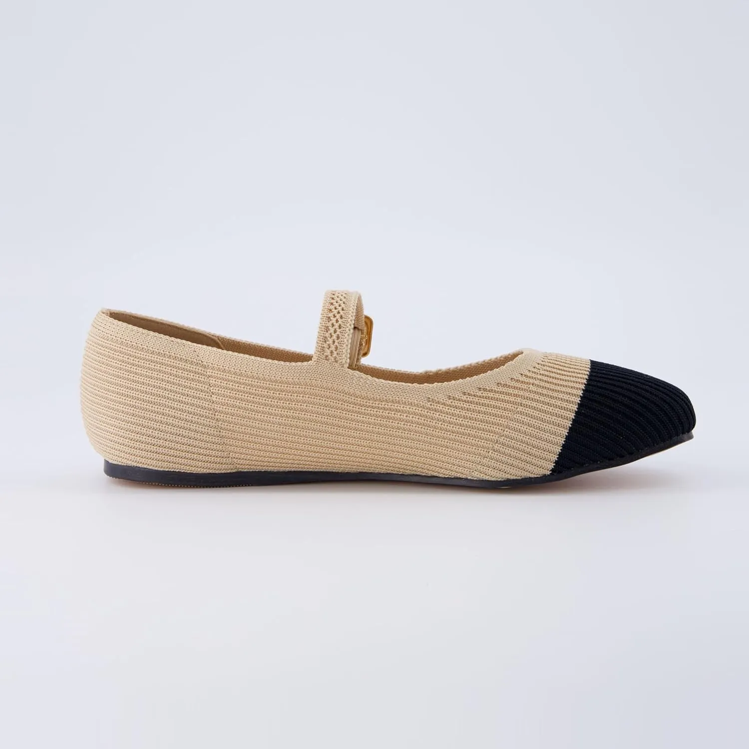 CUSHIONAIRE Women's Petal Mary Jane Knit Flat with  Memory Foam and Wide Widths Available