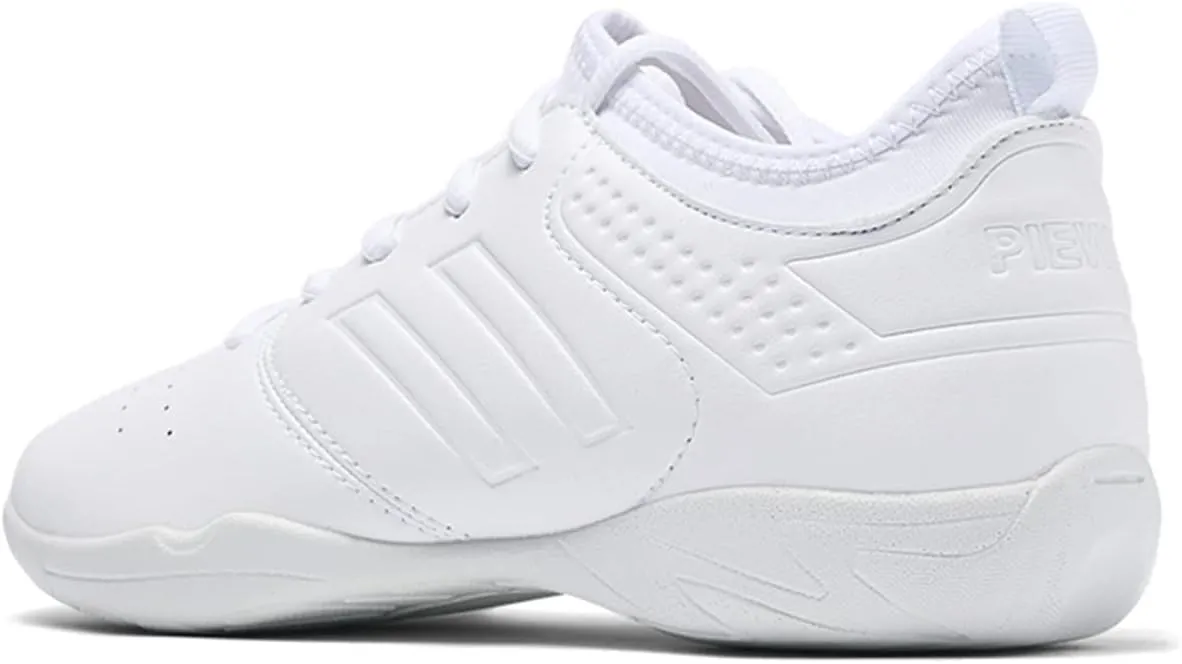 DADAWEN Cheer Shoes for Youth Girls Women White Cheerleading Dancing Shoes Athletic Training Tennis Walking Breathable Competition Cheer Sneakers