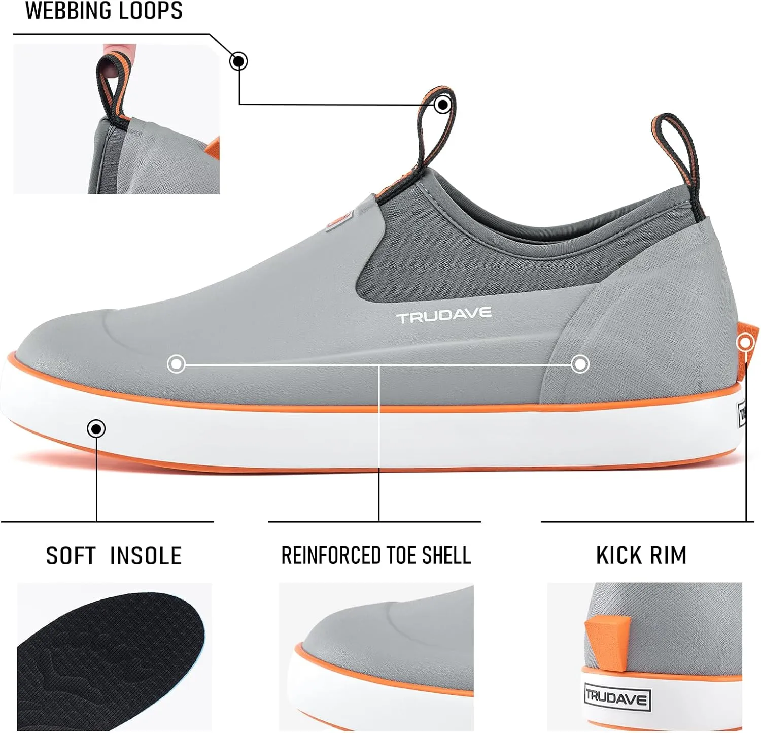 Deck Boots for Men, Waterproof Insulated Reliable Rain Boots Men, 4.5mm Neoprene Anti-Slip Mud Boots with High-Traction for Walking Work Fishing Gardening, Size 6-13
