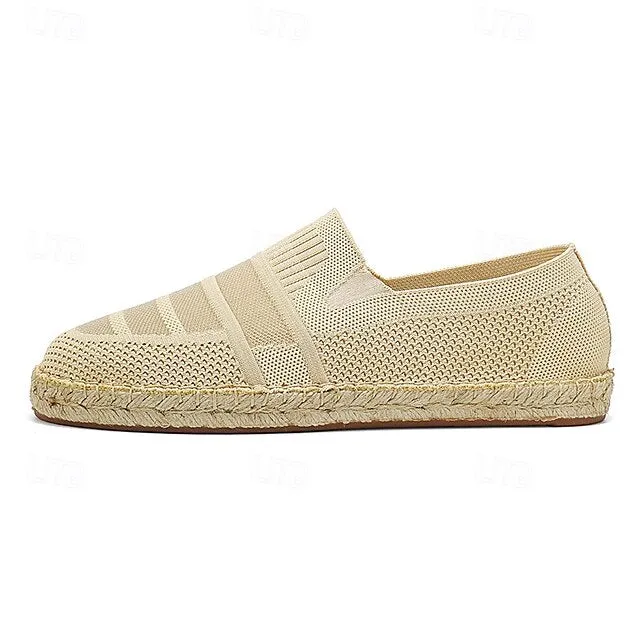 Design Refined Men's Vacation with Crowd-pleaser Beige Woven Espadrilles –