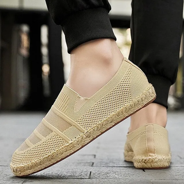 Design Refined Men's Vacation with Crowd-pleaser Beige Woven Espadrilles –