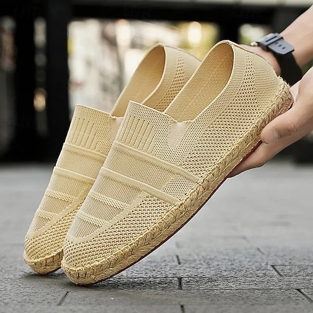 Design Refined Men's Vacation with Crowd-pleaser Beige Woven Espadrilles –