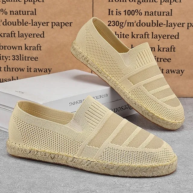Design Refined Men's Vacation with Crowd-pleaser Beige Woven Espadrilles –