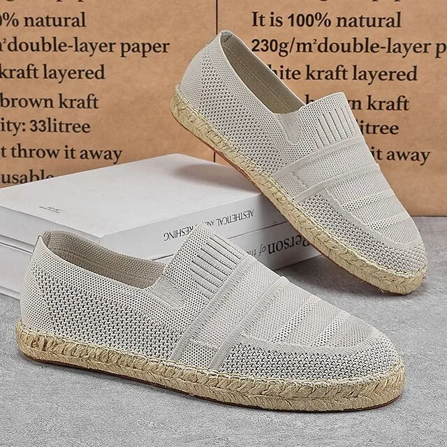 Design Refined Men's Vacation with Crowd-pleaser Beige Woven Espadrilles –