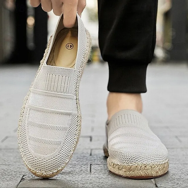 Design Refined Men's Vacation with Crowd-pleaser Beige Woven Espadrilles –