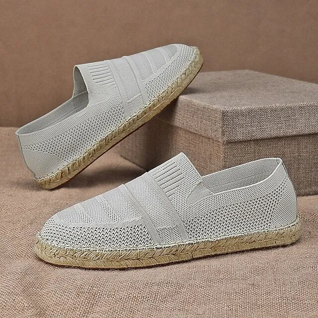 Design Refined Men's Vacation with Crowd-pleaser Beige Woven Espadrilles –