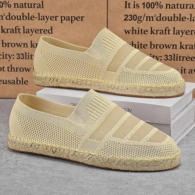 Design Refined Men's Vacation with Crowd-pleaser Beige Woven Espadrilles –