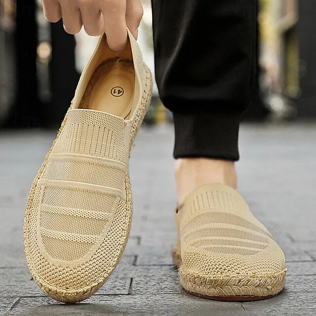 Design Refined Men's Vacation with Crowd-pleaser Beige Woven Espadrilles –