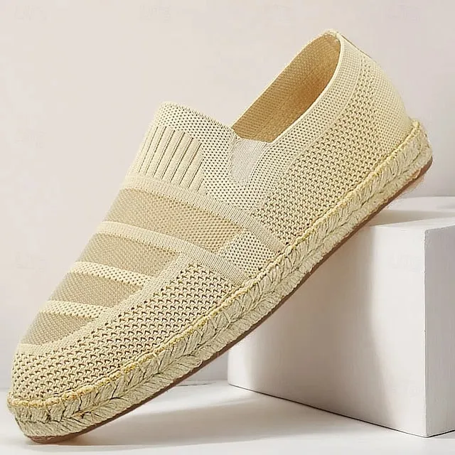 Design Refined Men's Vacation with Crowd-pleaser Beige Woven Espadrilles –