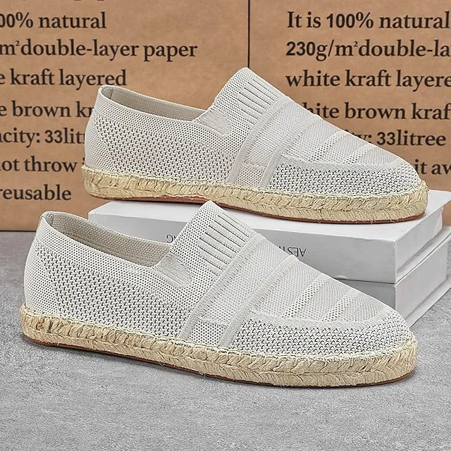 Design Refined Men's Vacation with Crowd-pleaser Beige Woven Espadrilles –