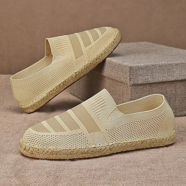 Design Refined Men's Vacation with Crowd-pleaser Beige Woven Espadrilles –