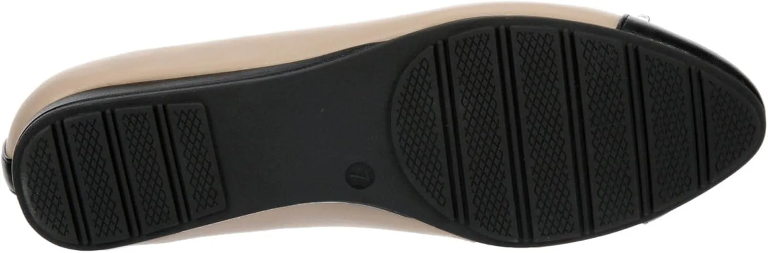 Dianna - Women's Slip-On Two Tone Cap Toe Ballet Flats
