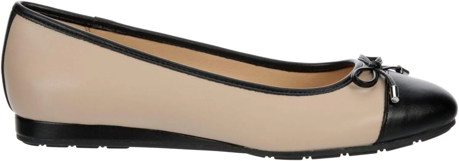 Dianna - Women's Slip-On Two Tone Cap Toe Ballet Flats