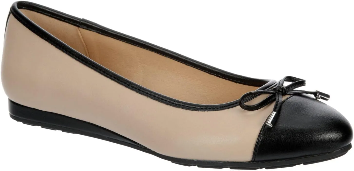 Dianna - Women's Slip-On Two Tone Cap Toe Ballet Flats