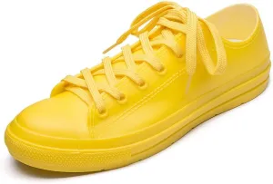 DKSUKO Women's Rain Boots Waterproof High Top Rain Shoes with Lace Up Anti-Slip Garden Shoes