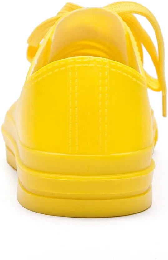 DKSUKO Women's Rain Boots Waterproof High Top Rain Shoes with Lace Up Anti-Slip Garden Shoes