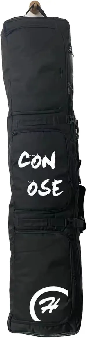 Double Rolling Ski Bag Store All Your Snowboarding Gear Waterproof Design Snowboard Bag for Air Travel Fully Adjustable fit 160cm-175cm Foldable Wheeled Ski Bag