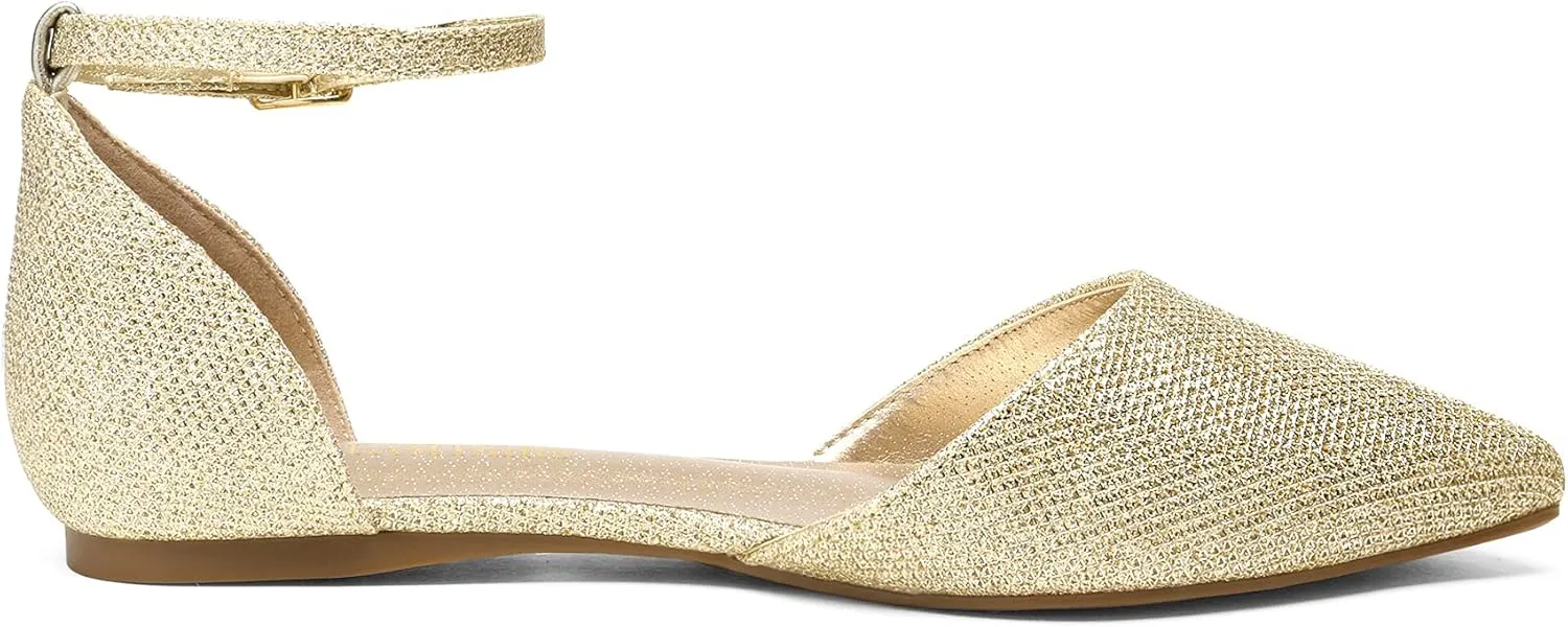 DREAM PAIRS Flapointed Women's Casual D'Orsay Pointed Plain Ballet Comfort Soft Slip On Flats Shoes