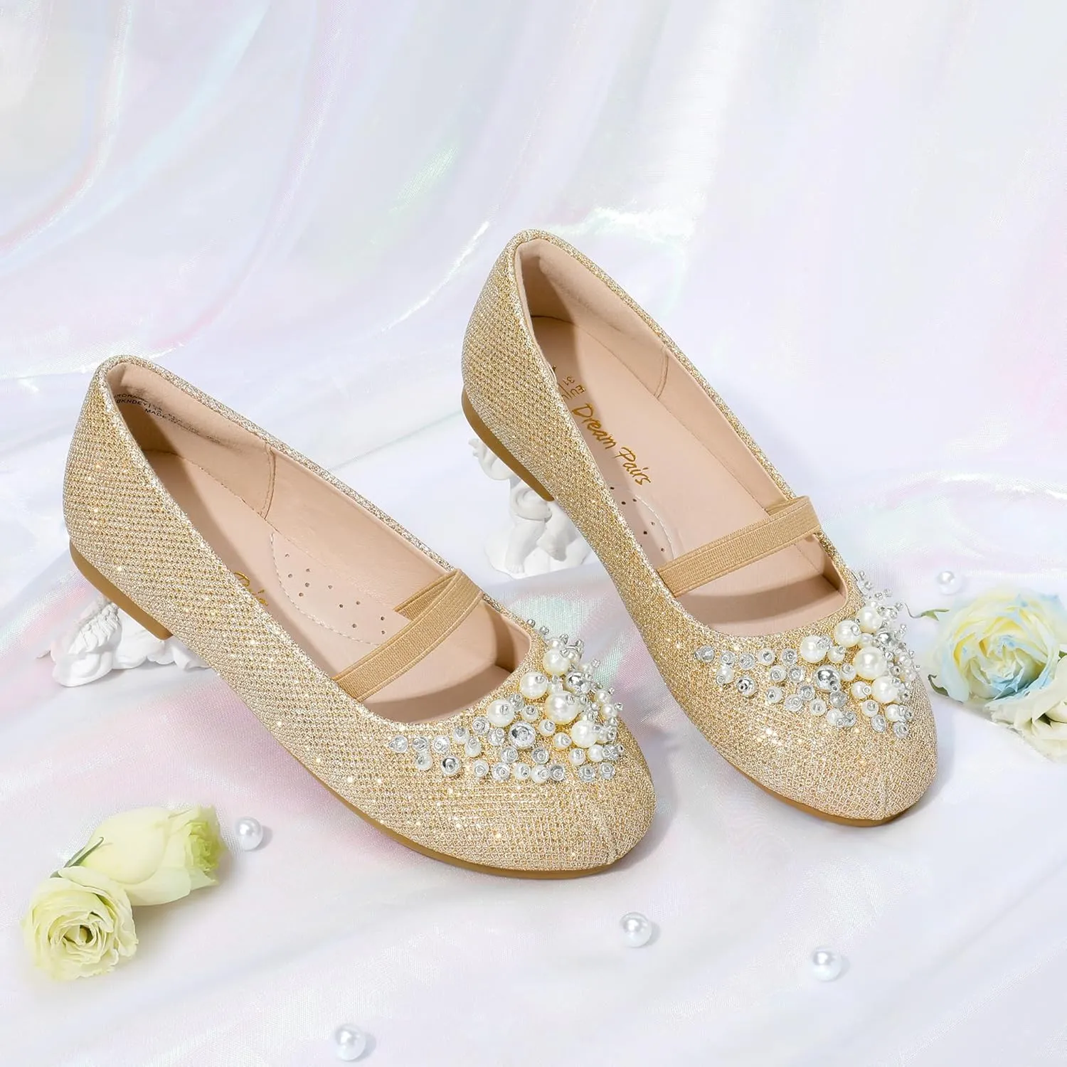 DREAM PAIRS Girls Ballet Flats Flower Shoes Mary Jane Ballerina Flat Dress Shoes for Daily/Wedding/Party