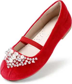 DREAM PAIRS Girls Ballet Flats Flower Shoes Mary Jane Ballerina Flat Dress Shoes for Daily/Wedding/Party