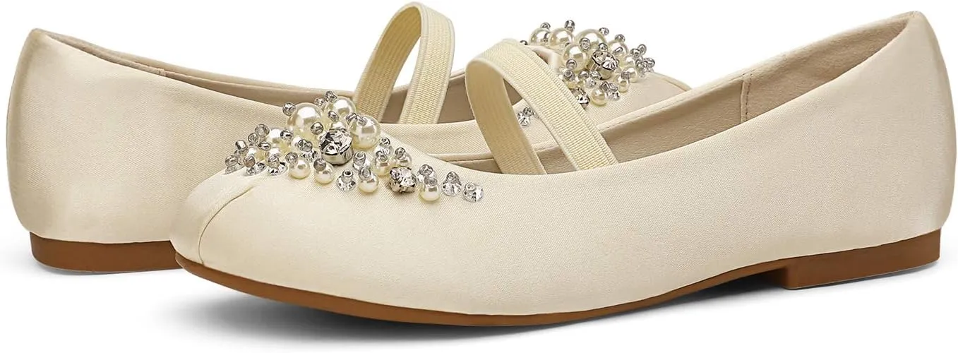 DREAM PAIRS Girls Ballet Flats Flower Shoes Mary Jane Ballerina Flat Dress Shoes for Daily/Wedding/Party