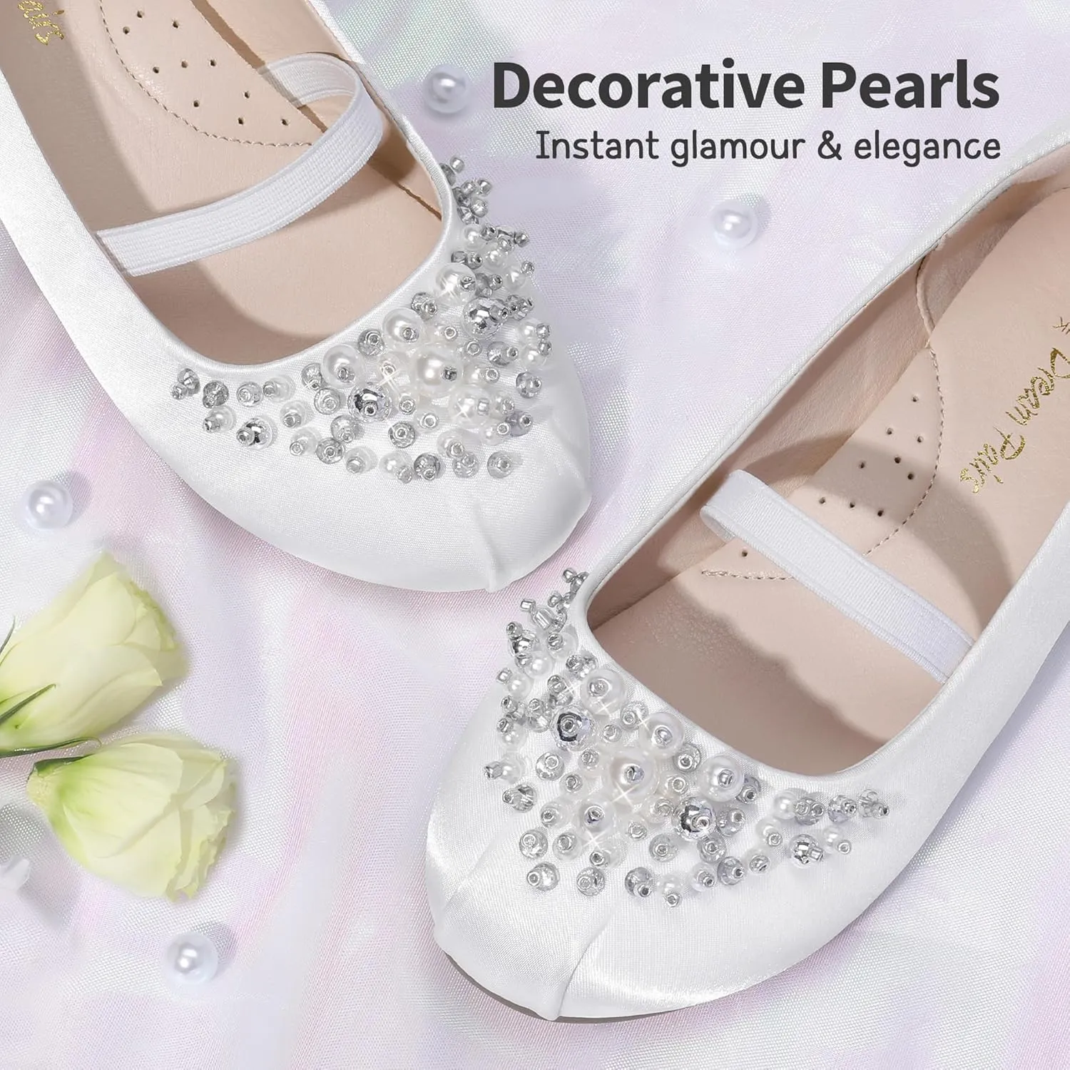 DREAM PAIRS Girls Ballet Flats Flower Shoes Mary Jane Ballerina Flat Dress Shoes for Daily/Wedding/Party