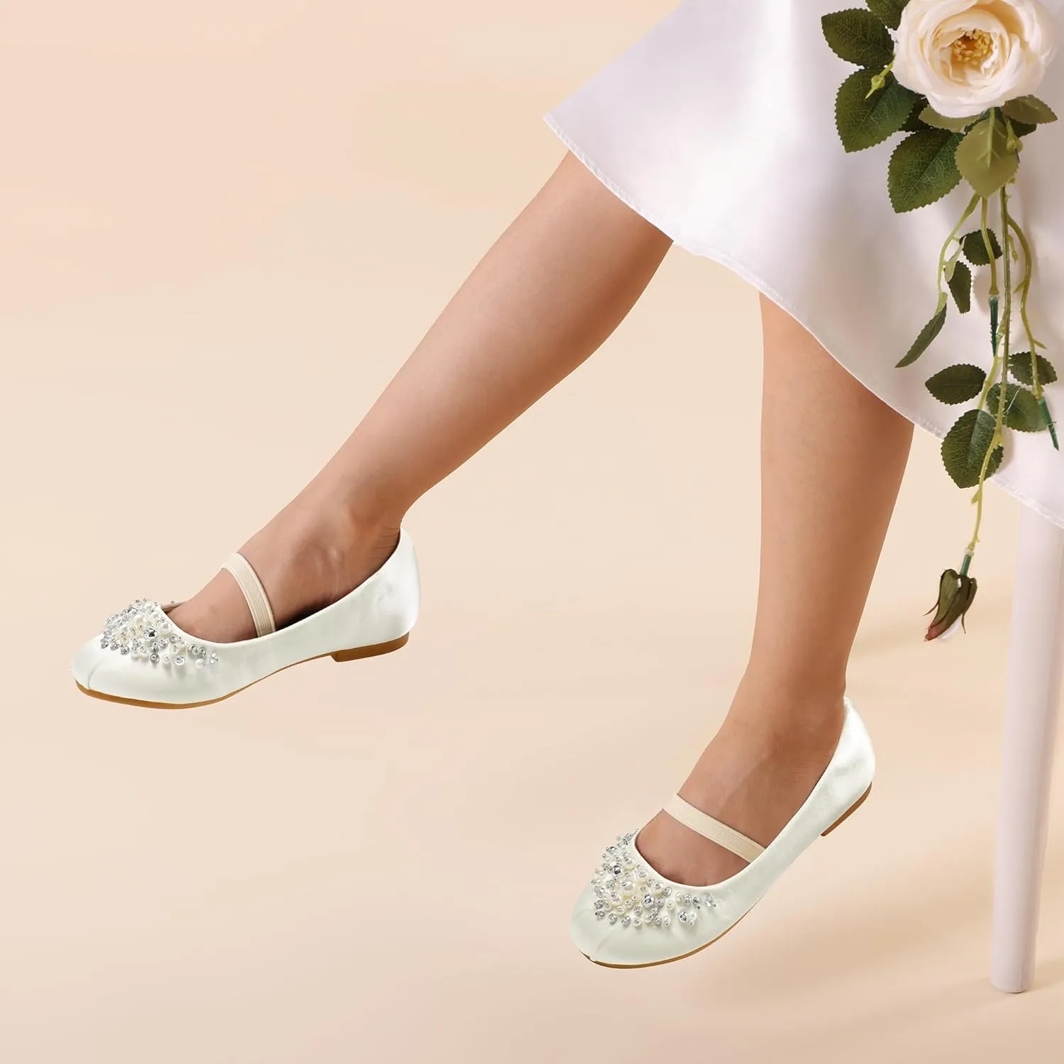 DREAM PAIRS Girls Ballet Flats Flower Shoes Mary Jane Ballerina Flat Dress Shoes for Daily/Wedding/Party