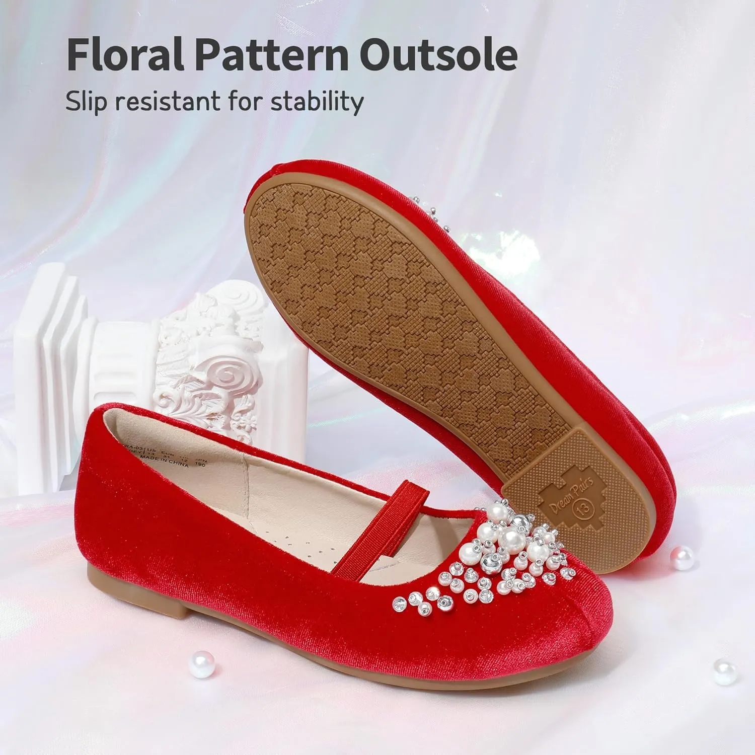 DREAM PAIRS Girls Ballet Flats Flower Shoes Mary Jane Ballerina Flat Dress Shoes for Daily/Wedding/Party