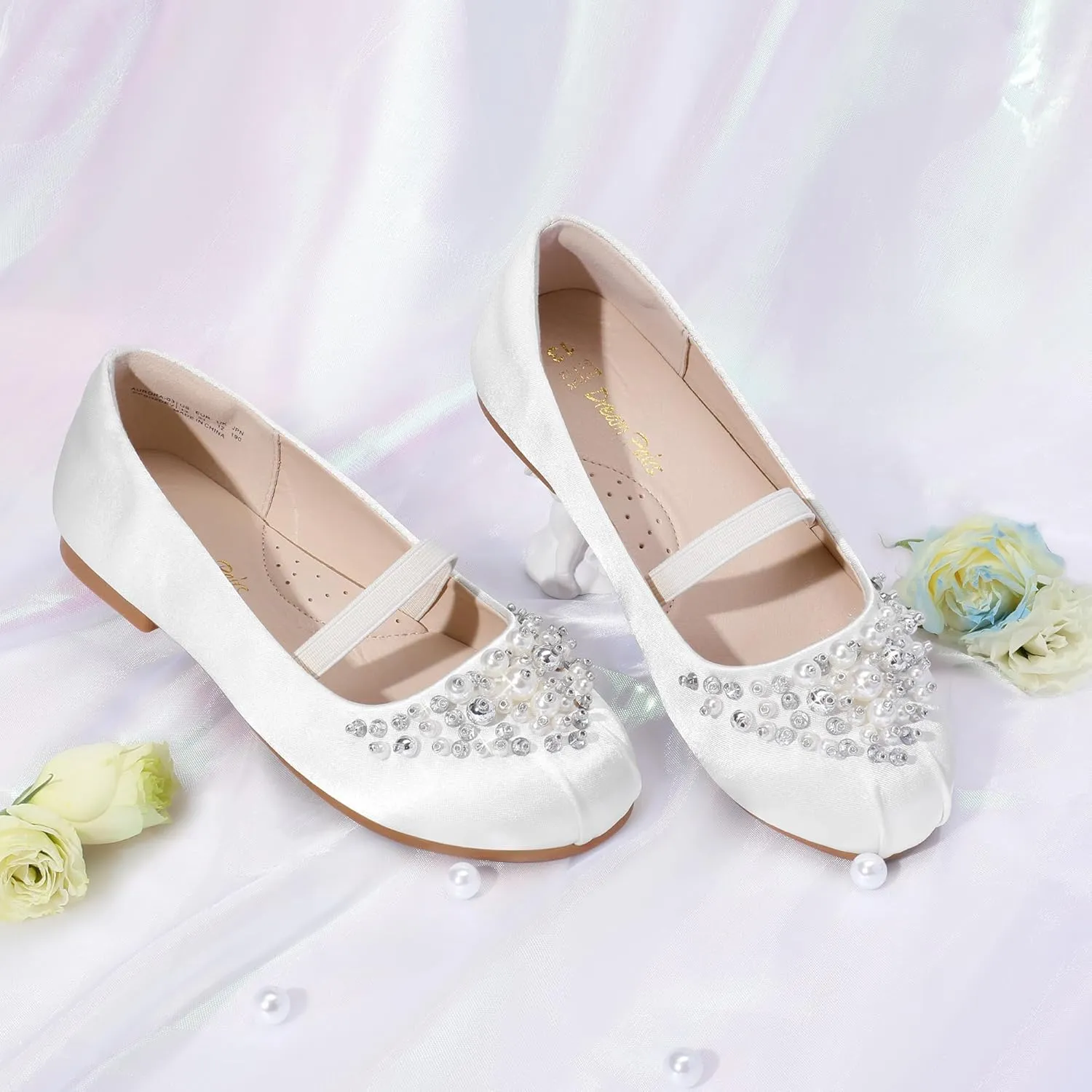DREAM PAIRS Girls Ballet Flats Flower Shoes Mary Jane Ballerina Flat Dress Shoes for Daily/Wedding/Party