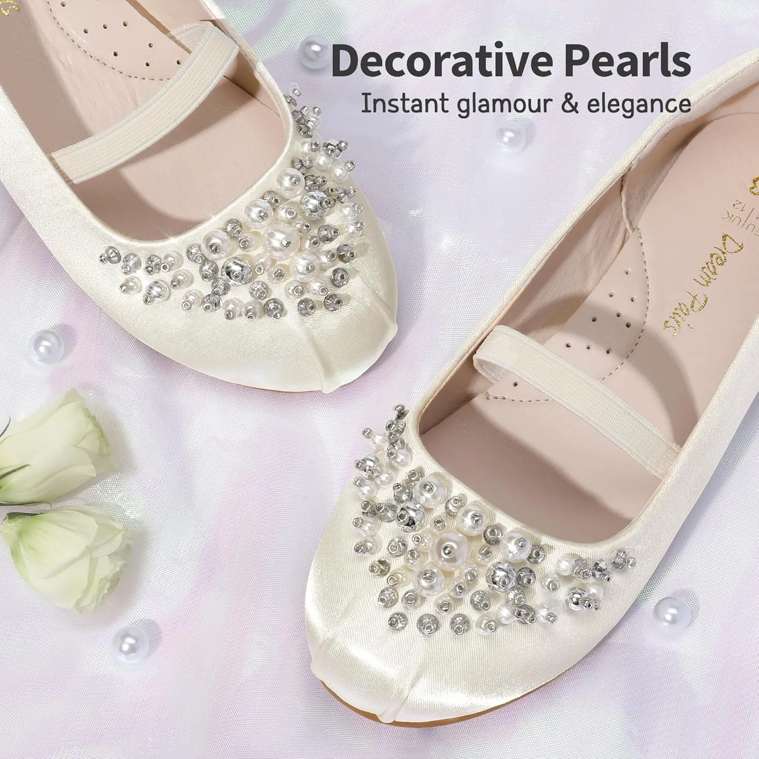 DREAM PAIRS Girls Ballet Flats Flower Shoes Mary Jane Ballerina Flat Dress Shoes for Daily/Wedding/Party