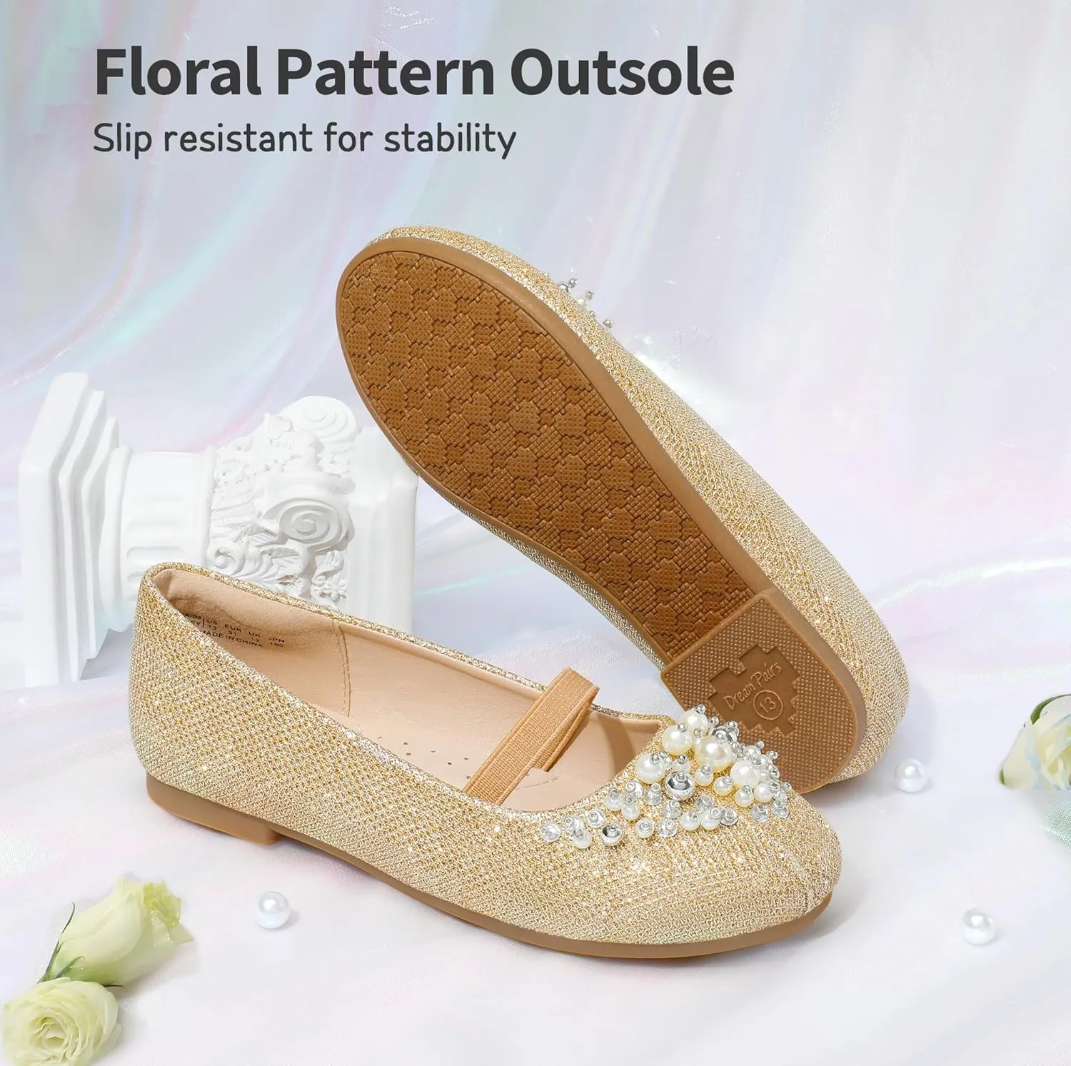 DREAM PAIRS Girls Ballet Flats Flower Shoes Mary Jane Ballerina Flat Dress Shoes for Daily/Wedding/Party