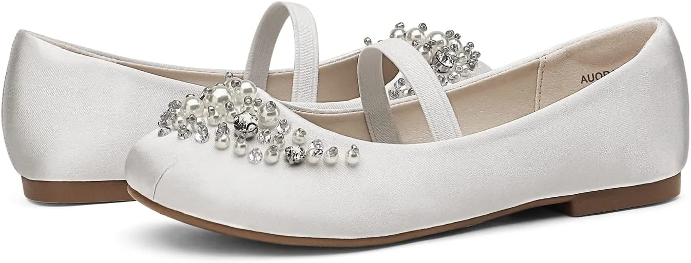 DREAM PAIRS Girls Ballet Flats Flower Shoes Mary Jane Ballerina Flat Dress Shoes for Daily/Wedding/Party