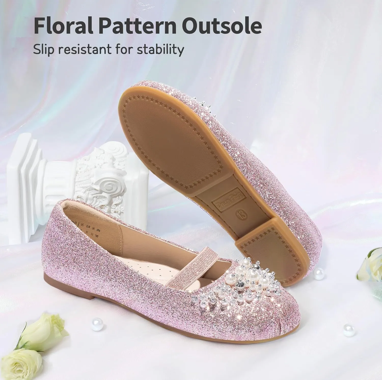 DREAM PAIRS Girls Ballet Flats Flower Shoes Mary Jane Ballerina Flat Dress Shoes for Daily/Wedding/Party