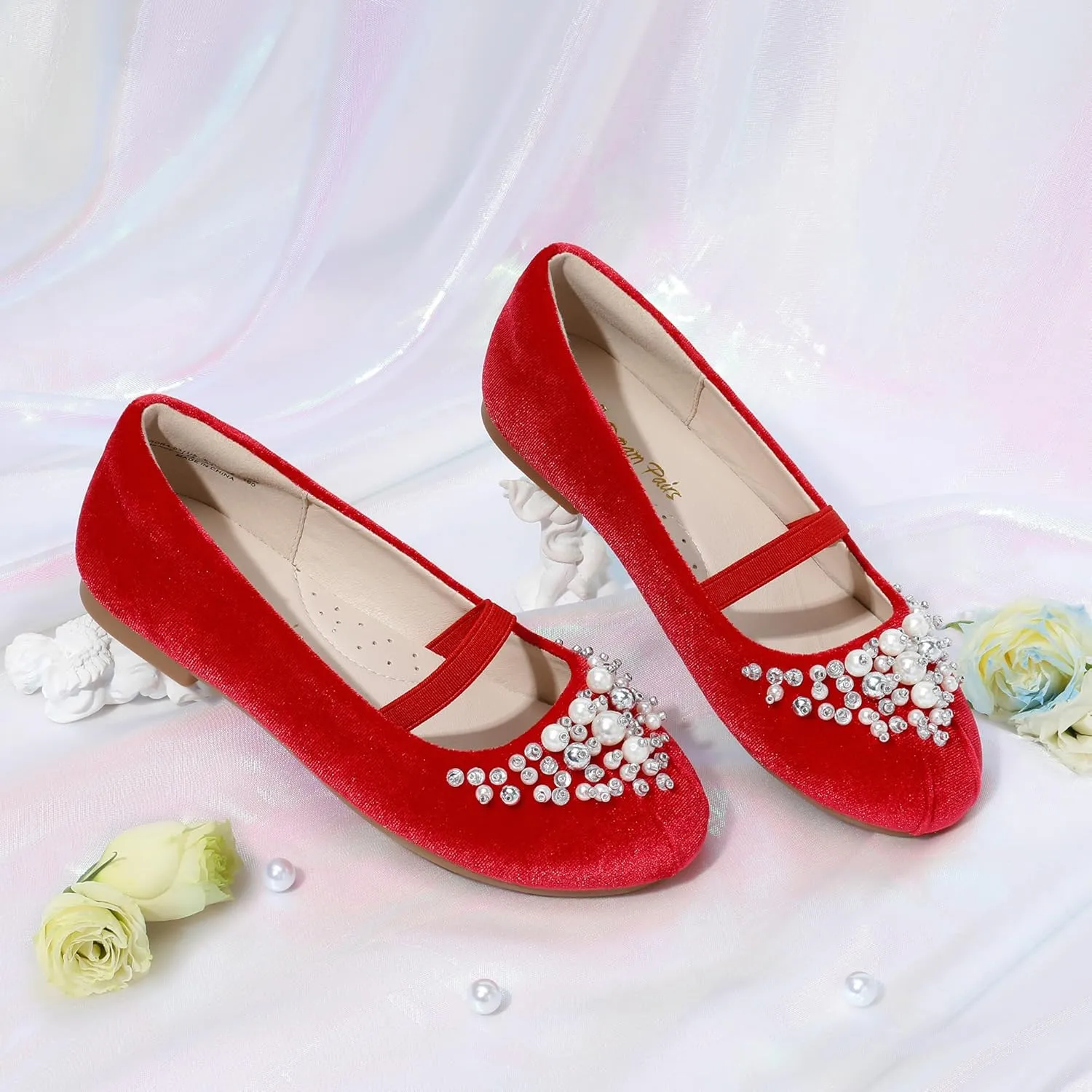 DREAM PAIRS Girls Ballet Flats Flower Shoes Mary Jane Ballerina Flat Dress Shoes for Daily/Wedding/Party
