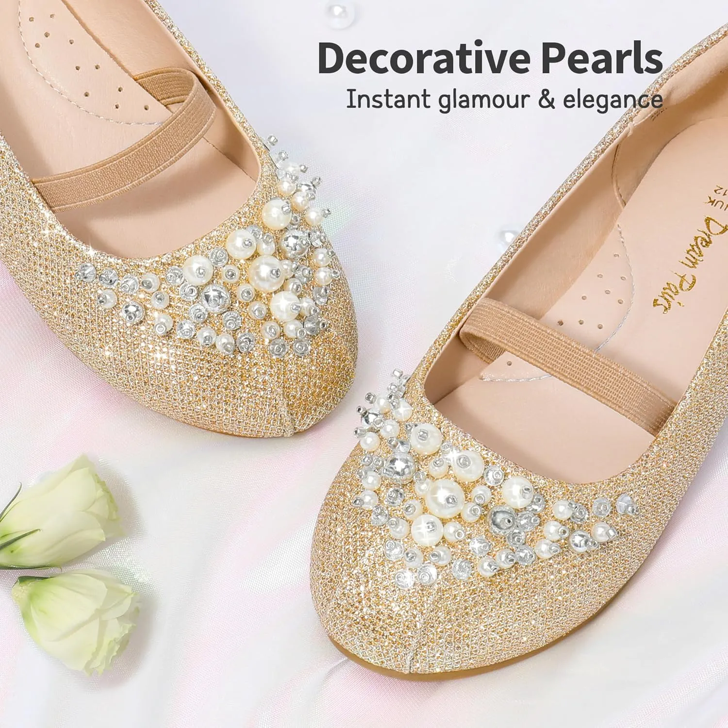 DREAM PAIRS Girls Ballet Flats Flower Shoes Mary Jane Ballerina Flat Dress Shoes for Daily/Wedding/Party