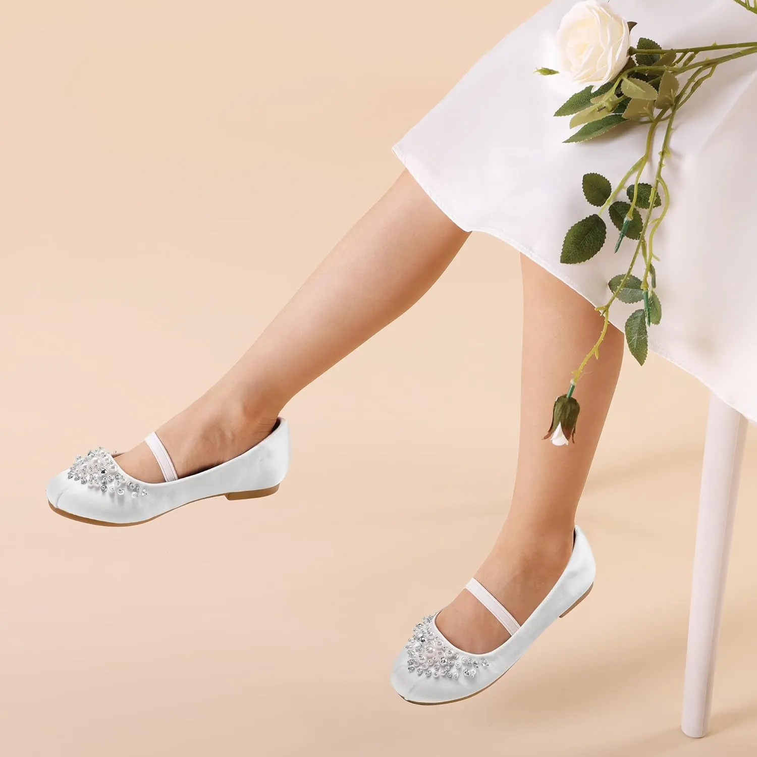 DREAM PAIRS Girls Ballet Flats Flower Shoes Mary Jane Ballerina Flat Dress Shoes for Daily/Wedding/Party