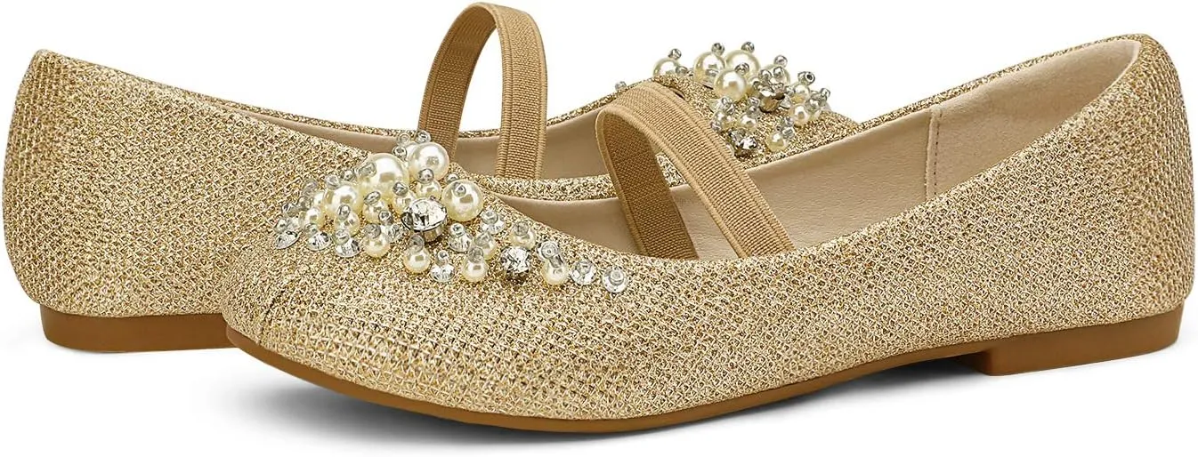 DREAM PAIRS Girls Ballet Flats Flower Shoes Mary Jane Ballerina Flat Dress Shoes for Daily/Wedding/Party