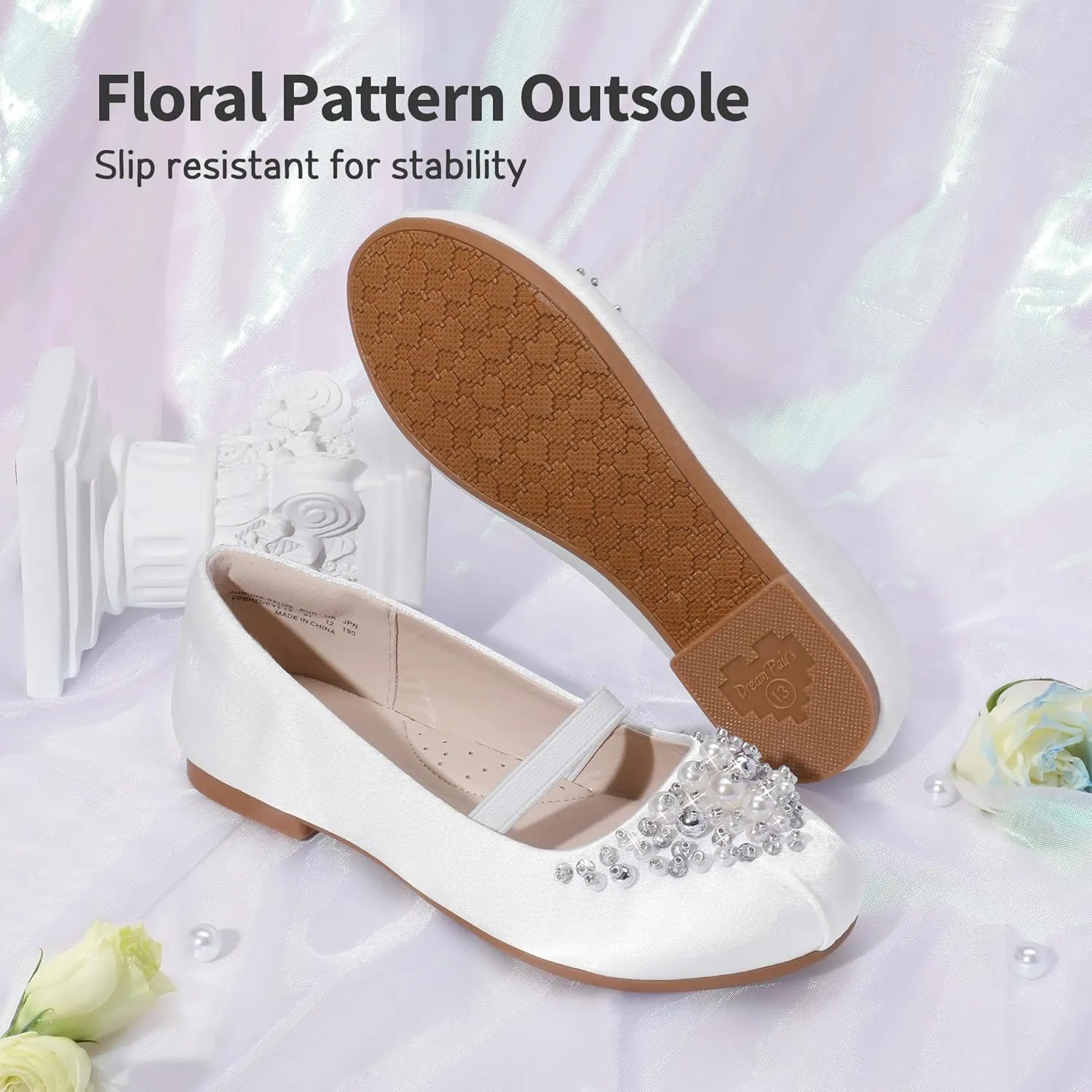 DREAM PAIRS Girls Ballet Flats Flower Shoes Mary Jane Ballerina Flat Dress Shoes for Daily/Wedding/Party